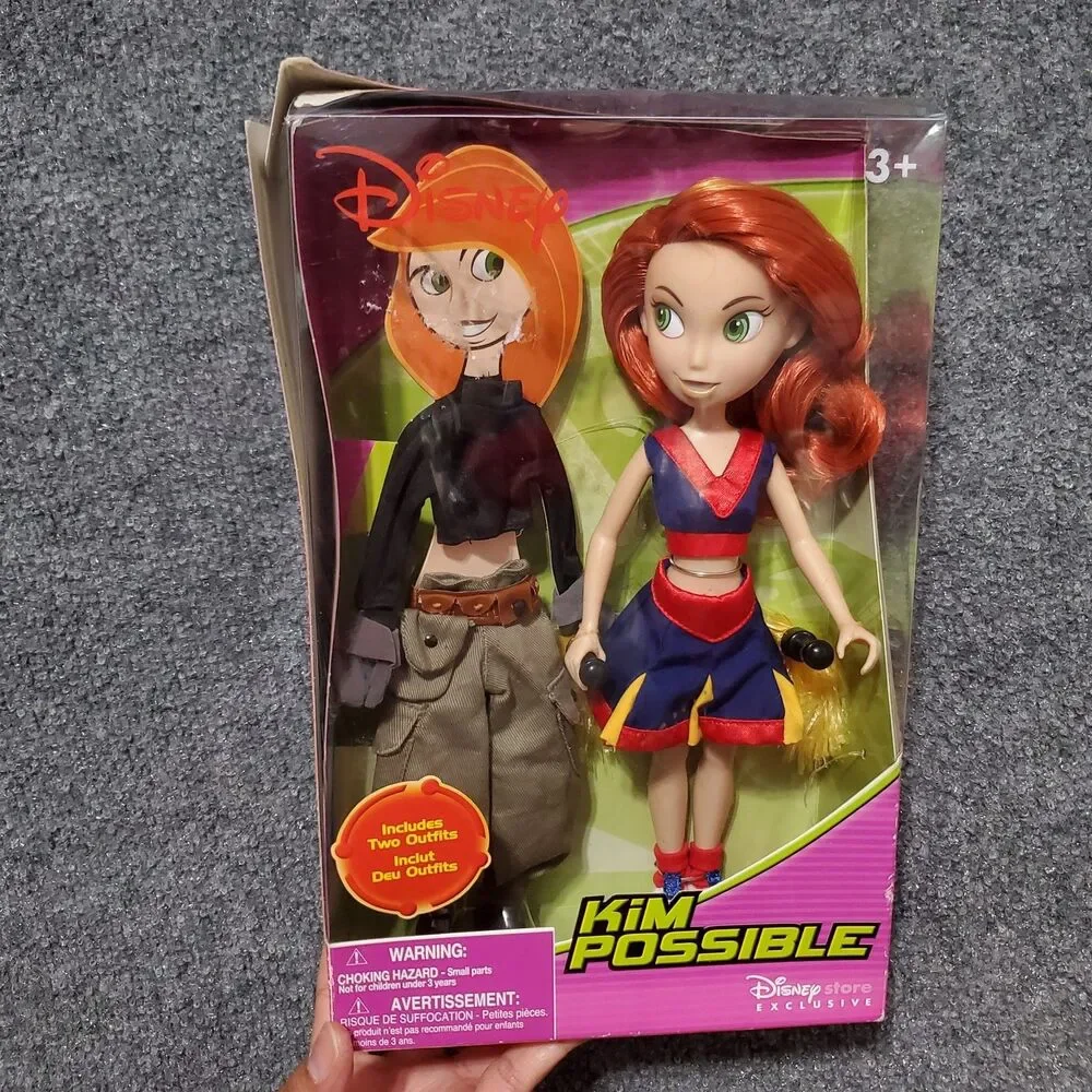 Disney Store Exclusive Kim Possible Doll Cheerleader & Crime Fighter Outfits New